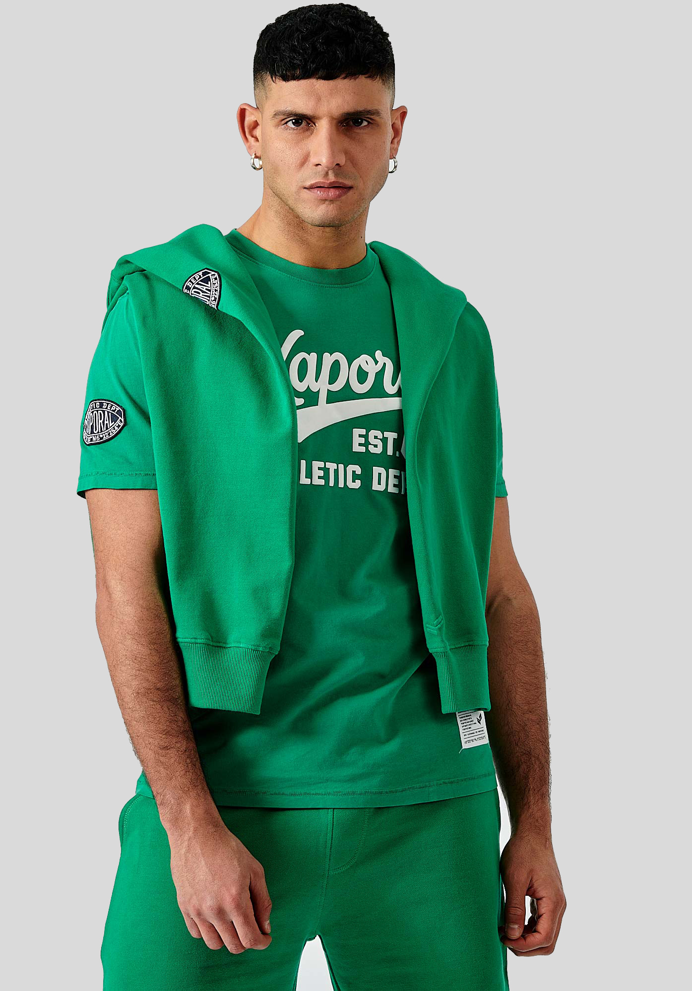 BAREL  T-shirt vert homme 100% coton