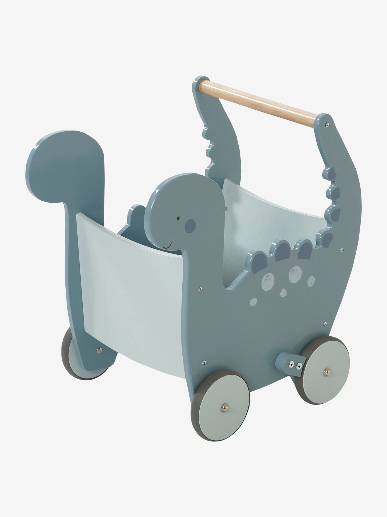 Vertbaudet Baby Lauflernwagen aus Holz FSC, Dino - blau