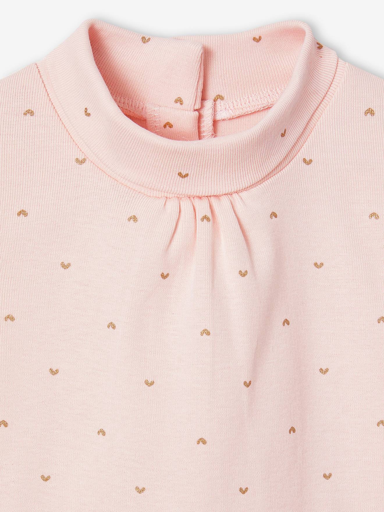 Vertbaudet 2er-Pack Mädchen Baby Rollkragenshirts BASIC - hellrosa