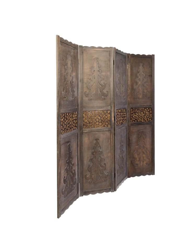 Homestyle4u 4-tlg. Paravent in Braun 160x170 günstig kaufen onesize