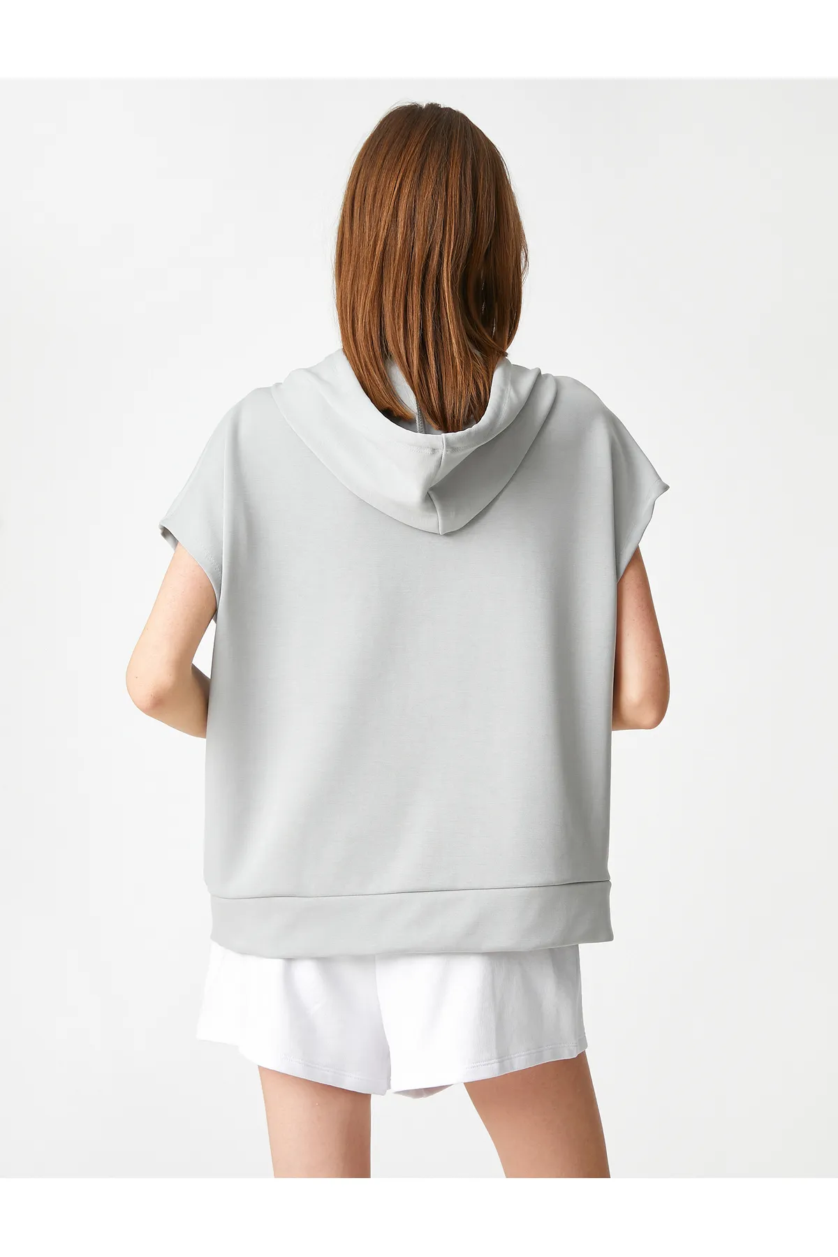 Koton  Kurzarm-Sweatshirt mit Kapuze und Kängurutasche aus Modalmischung