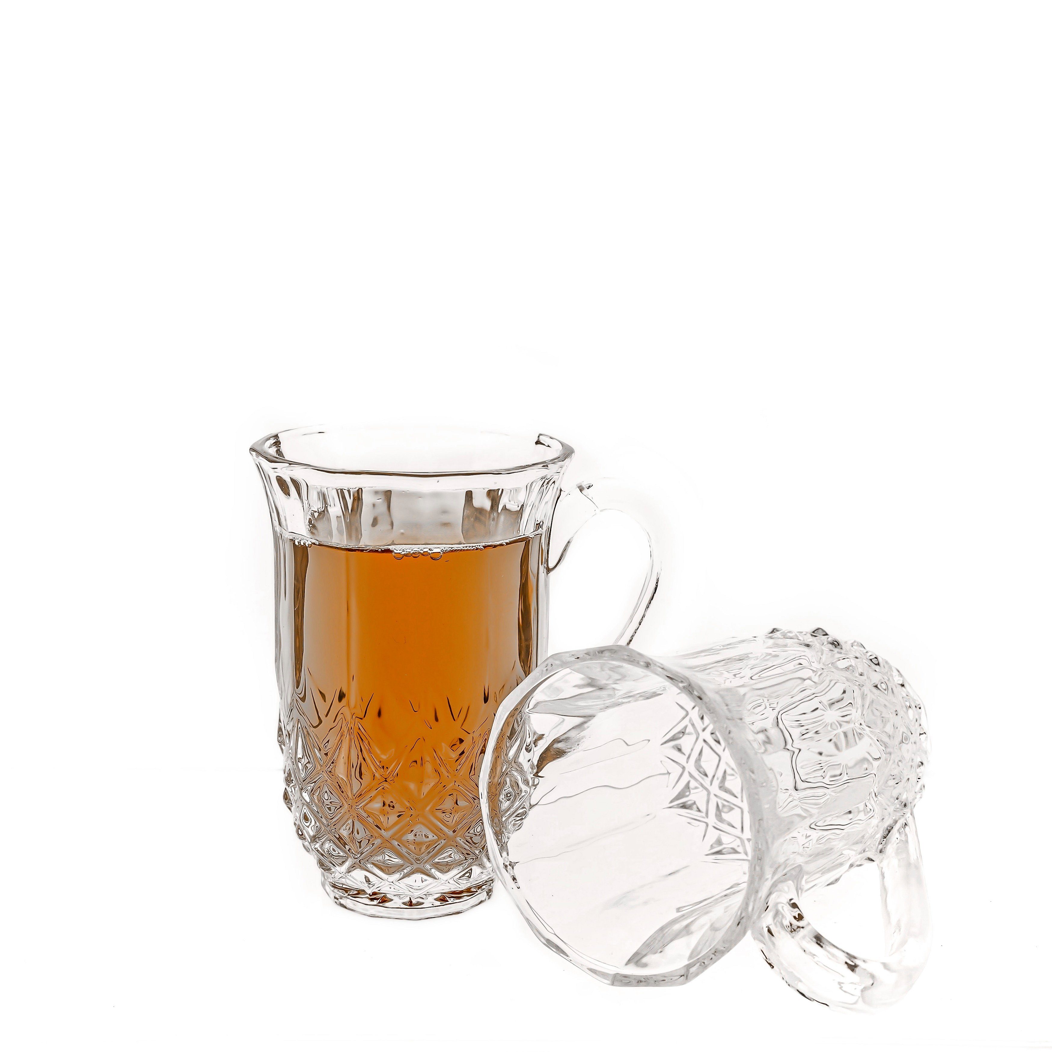 Almina Teeglas 6er Pack Teegläser-Set Gläser mit Henkel aus Glas