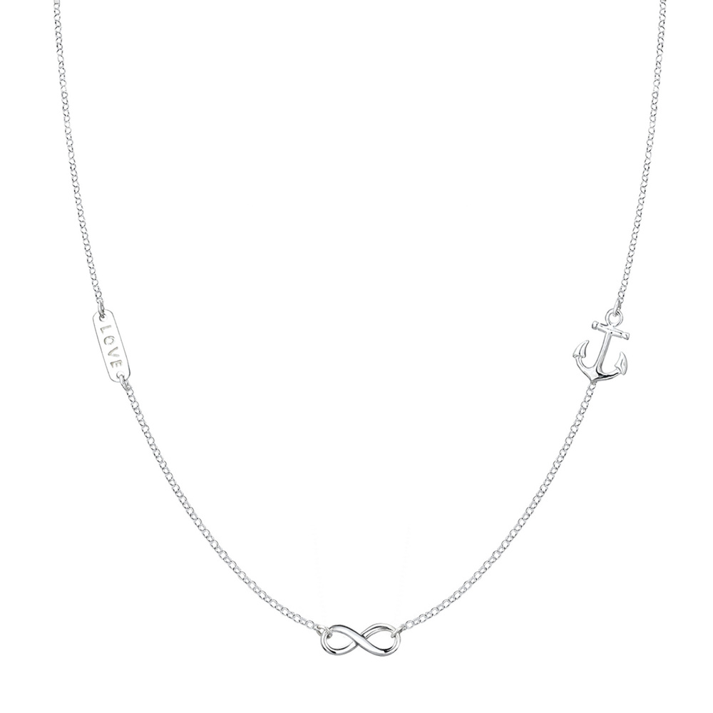 Elli Elli Collier Femme Infinité Ancre Croix Coeur Symbole - (925/1000) Argent Bijoux