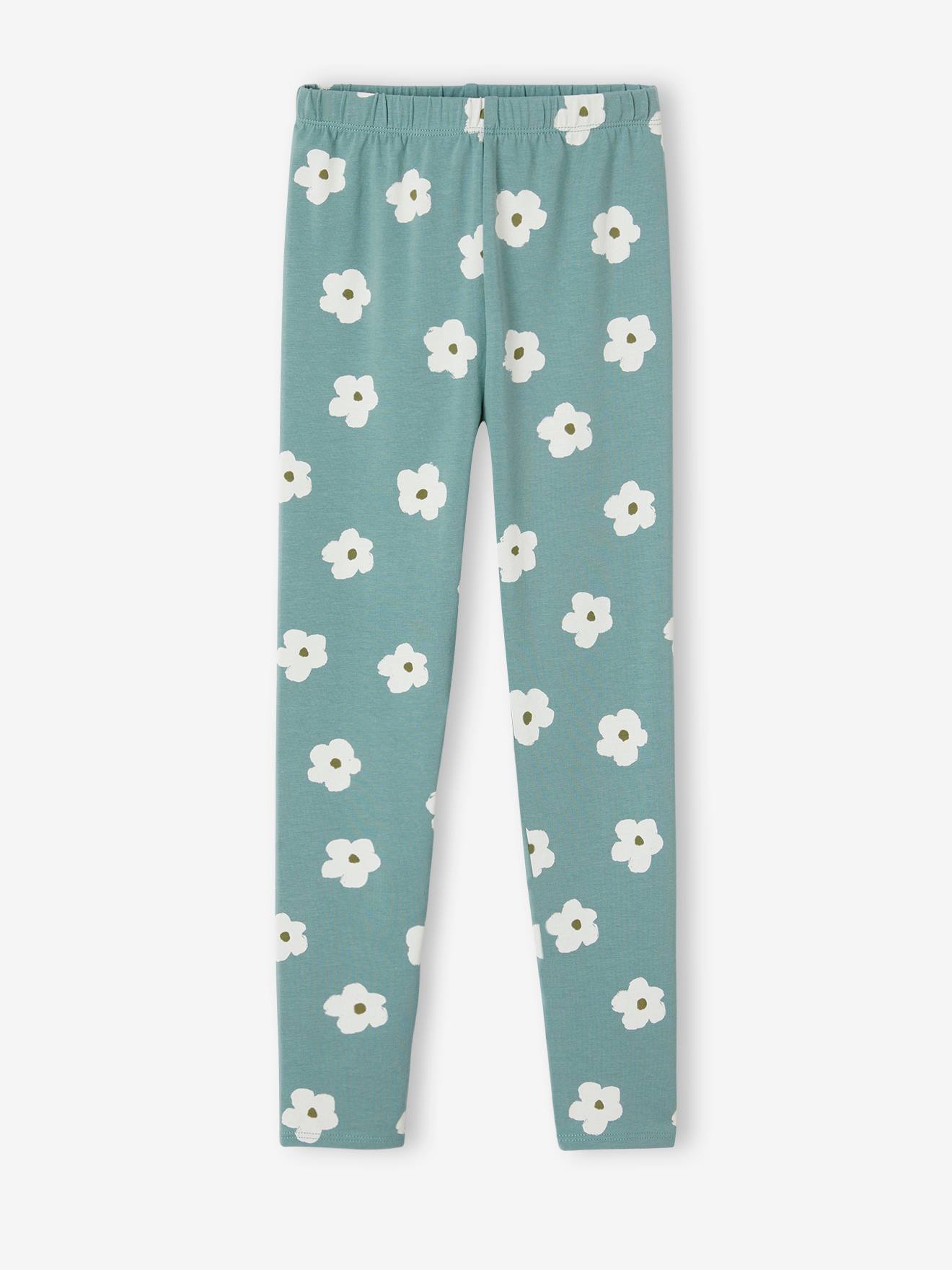 Vertbaudet Mädchen Leggings - wollweiß mehrfarbig geblümt