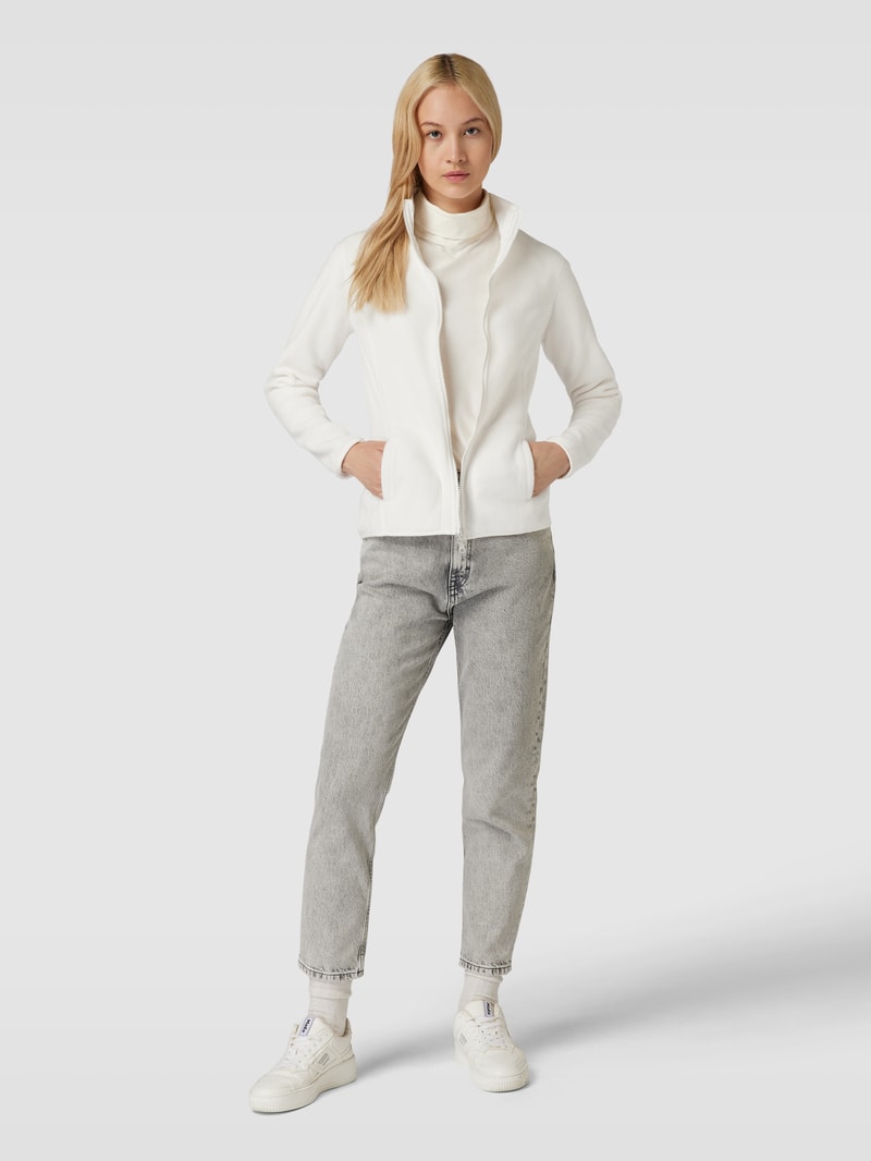 Fleecejacke mit Zweiwege-Reißverschluss in offwhite