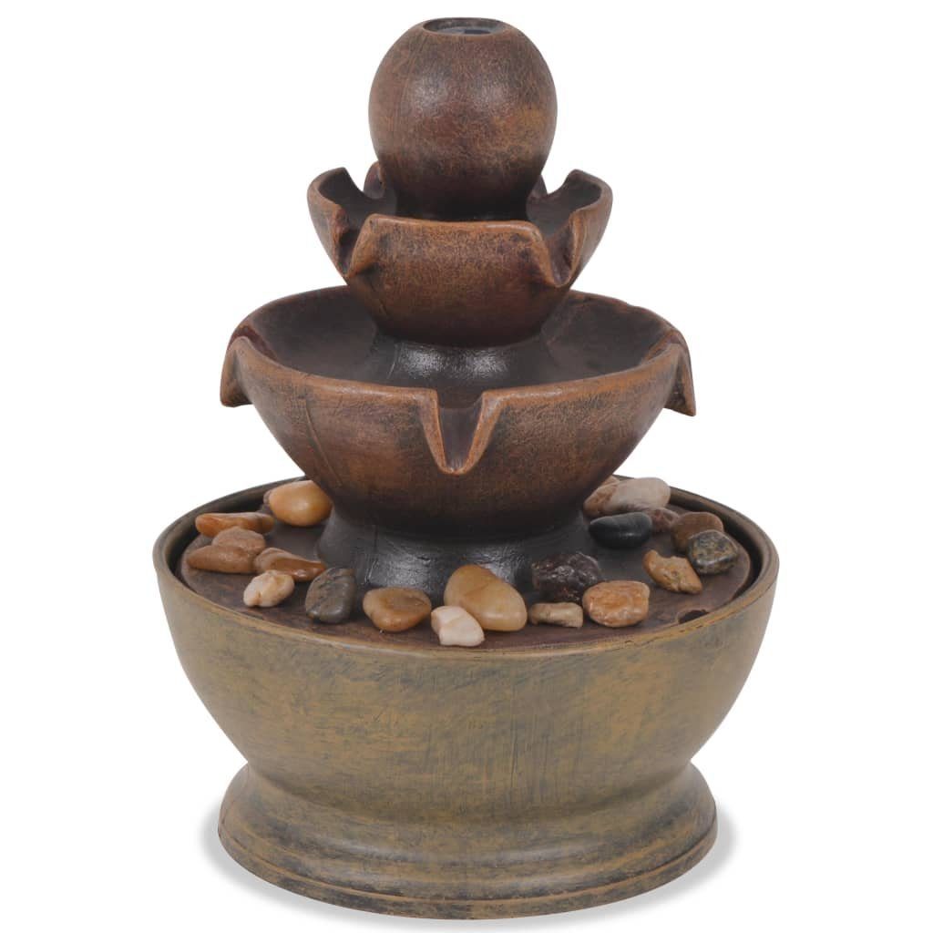 vidaXL Wasserfall Zimmerbrunnen mit Pumpe Polyresin
