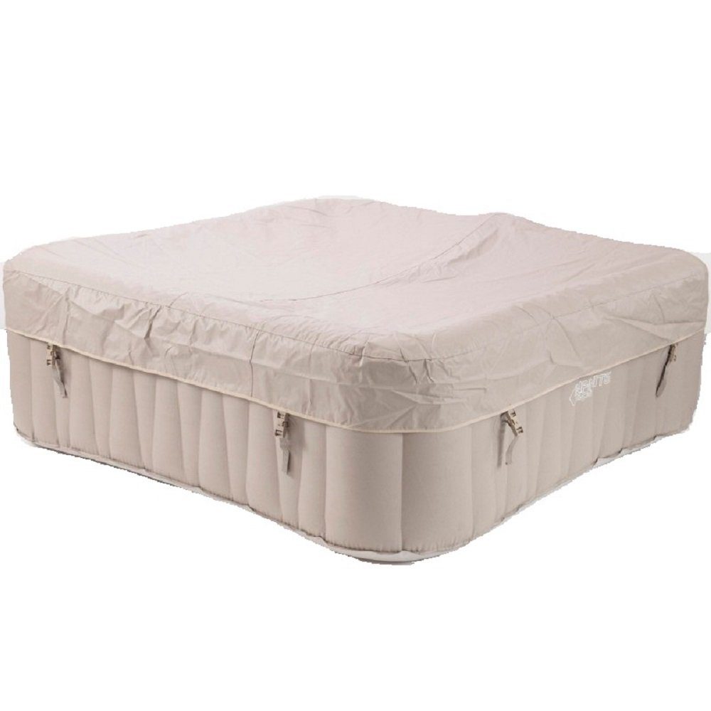JUNG Whirlpool Netspa Infinite Whirlpool aufblasbar eckig, 2 Personen, mit Liegen, (aufblasbarer Pool mit Pumpe, Spa Pool, Selbstaufblasend, Bubble Wellness), SPA Selbstaufblasend 198x198cm, 2 Personen, beheizter Pool Outdoor