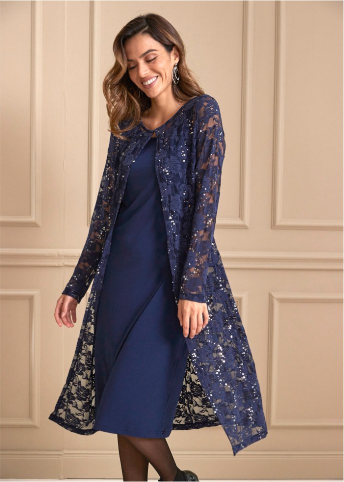 Kleid mit Spitze (2-tlg. Set)