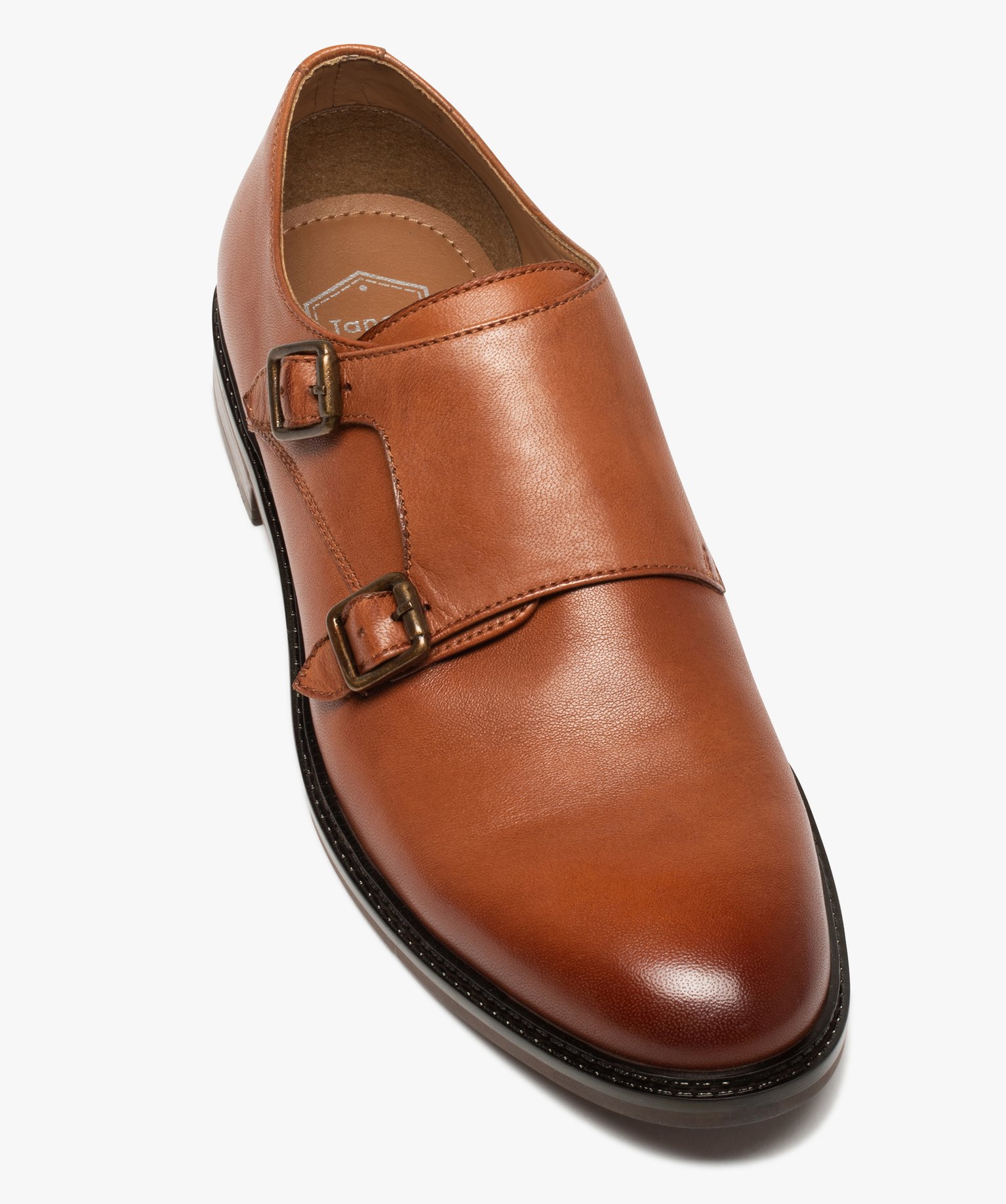 Derbies homme dessus cuir uni fermeture boucle - Tanéo camel | GEMO