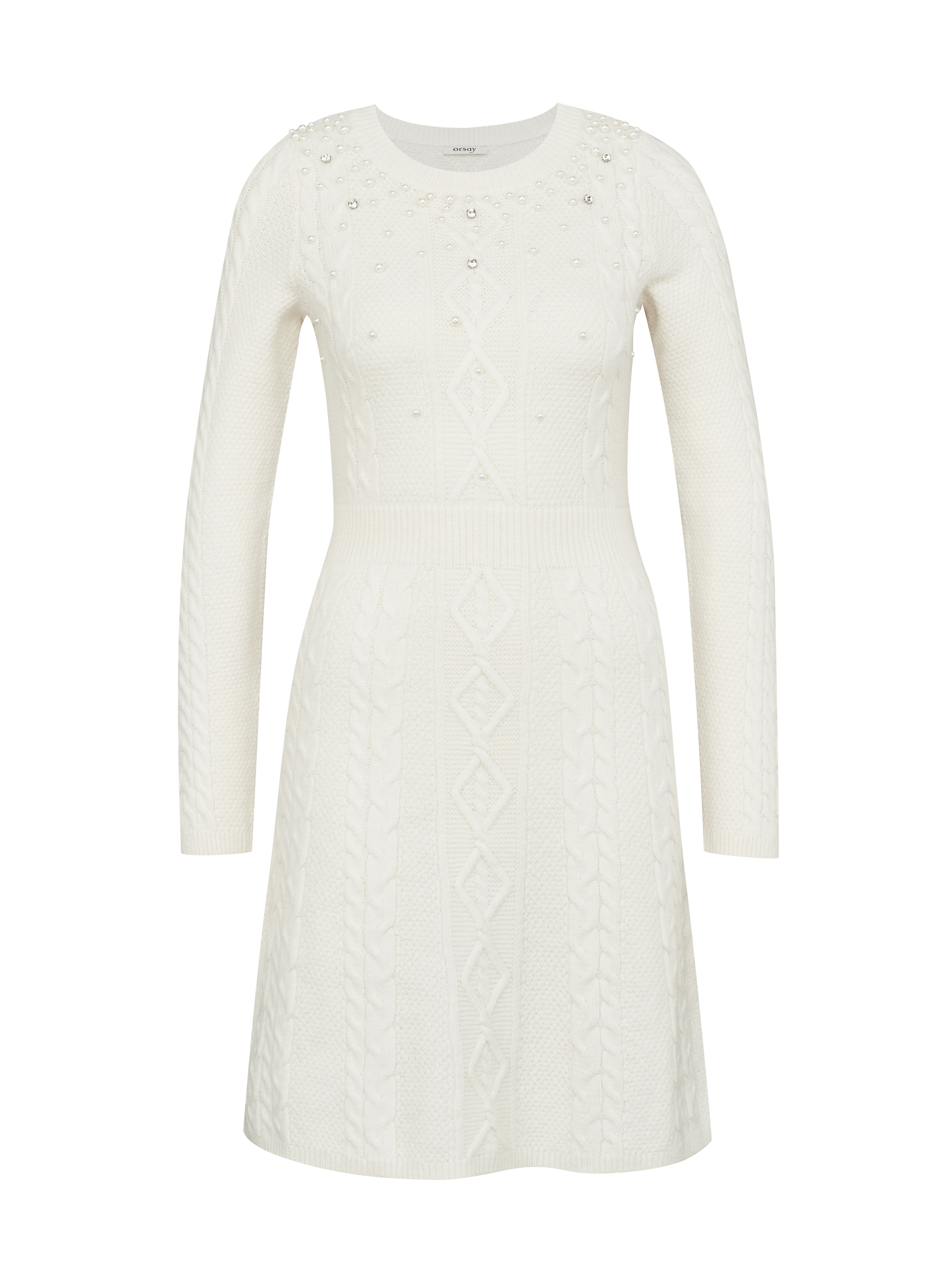 Cremefarbenes knielanges Damenkleid ORSAY