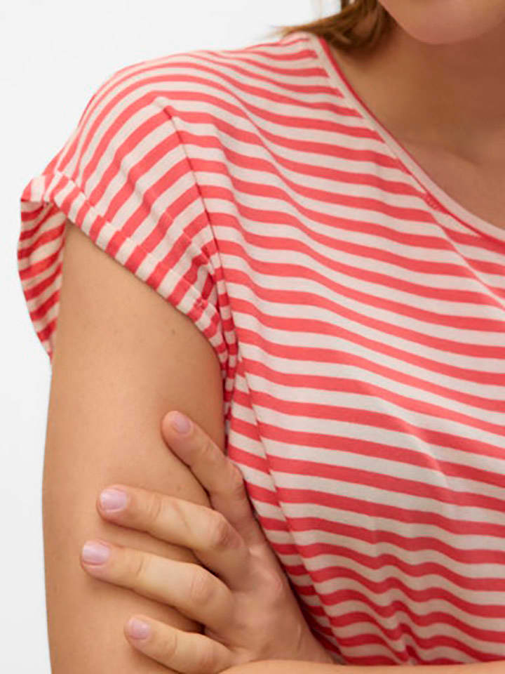 Vero Moda Shirt in Rot/ Weiß günstig kaufen