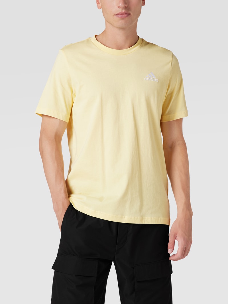 T-Shirt mit Logo-Stitching in gelb