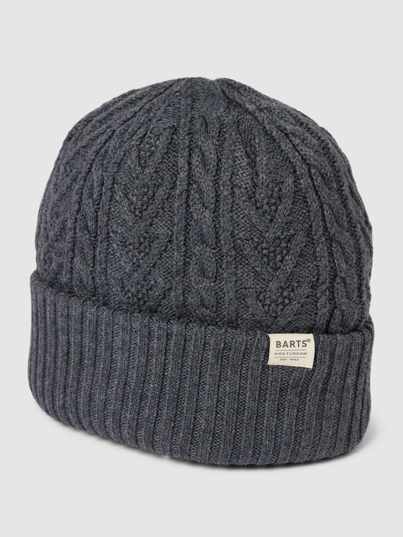 Beanie mit Label-Detail in anthrazit
