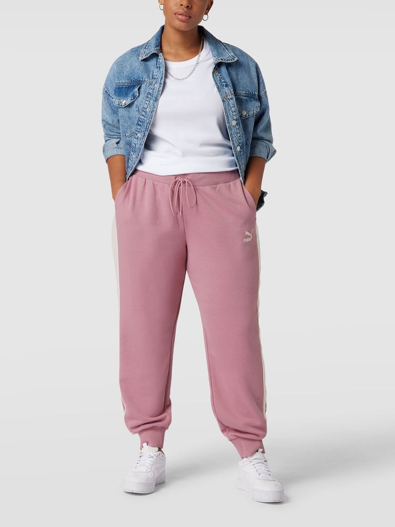 PLUS SIZE Sweatpants mit Label-Stitching in altrosa