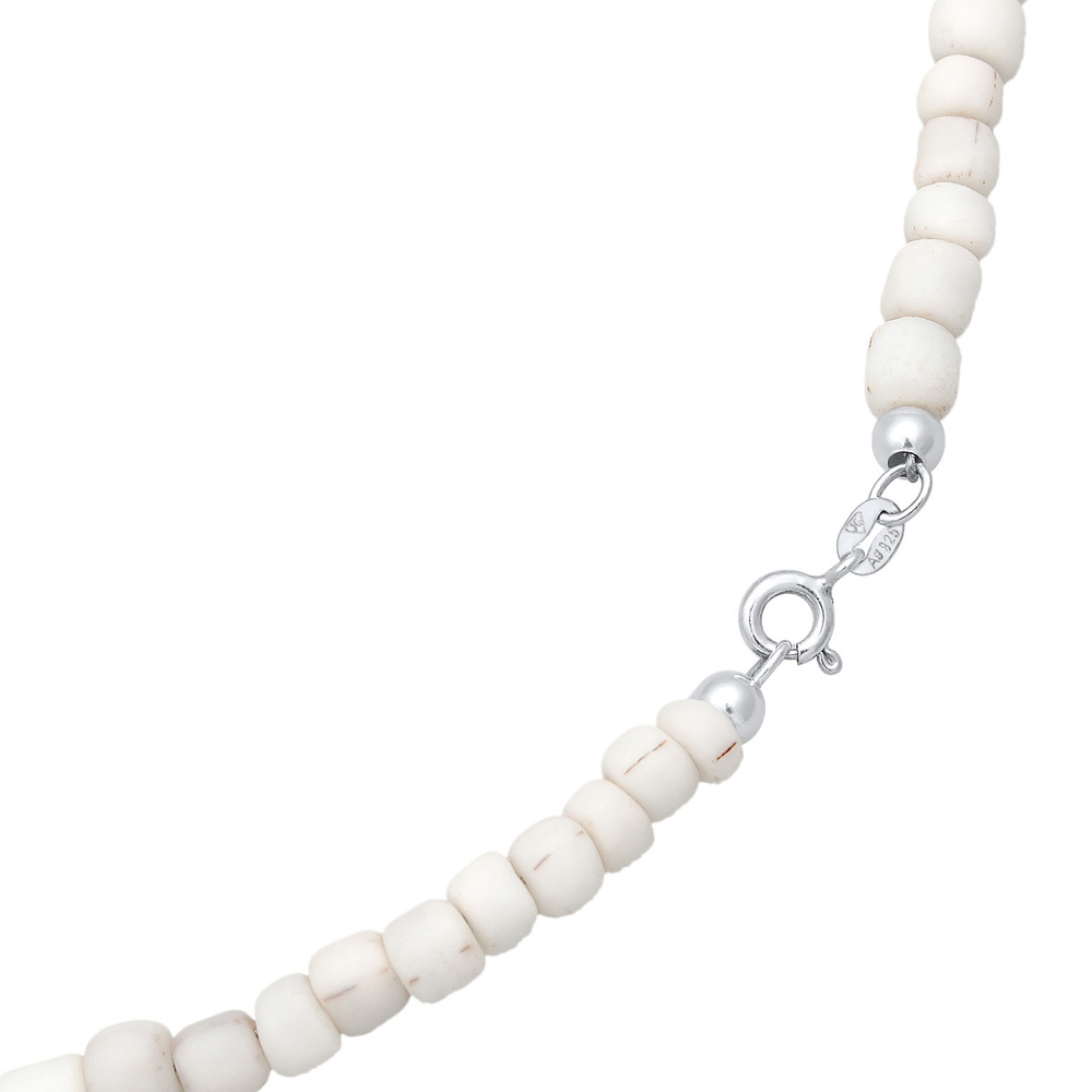 Elli Elli Collier Femmes Choker tendance Basique  avec perles de verre blanc en argent collier