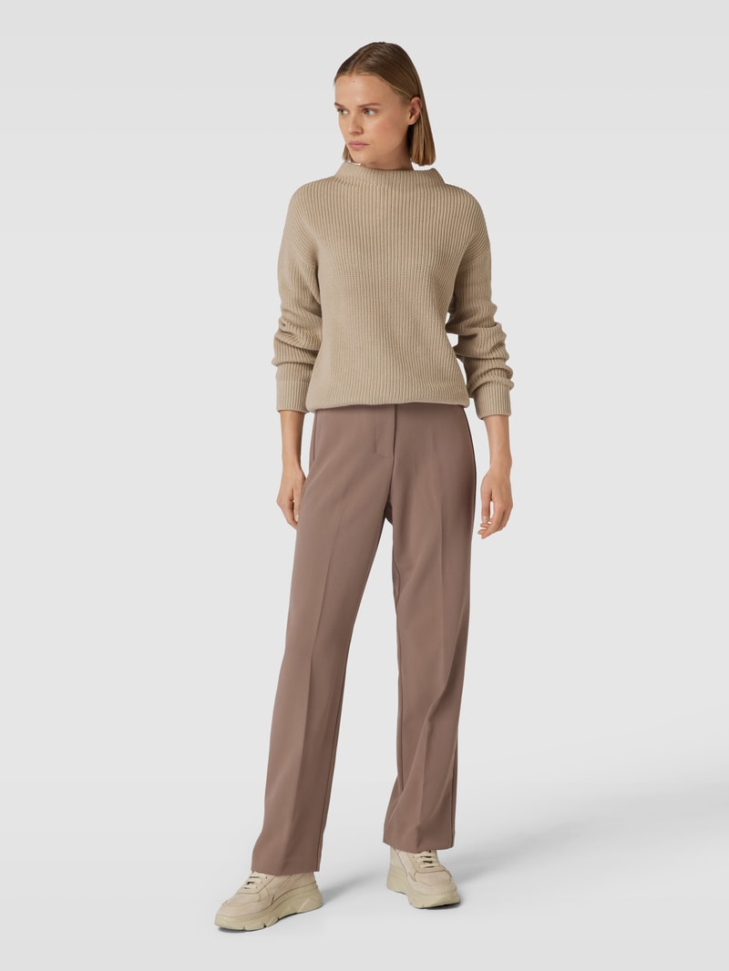 Strickpullover mit Strukturmuster in beige