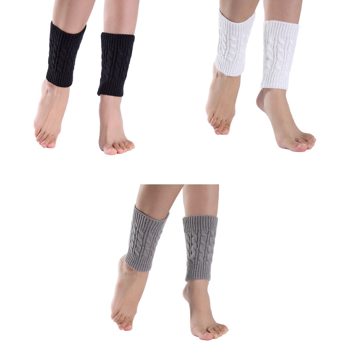 Jormftte Beinstulpen gestrickte Stiefel kurz Winter Beinstulpen Manschetten für Frauen