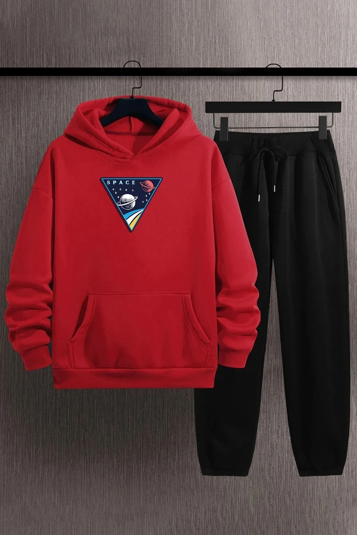uyguntarz  Unisex-Trainingsanzug-Set mit Weltraum-Aufdruck