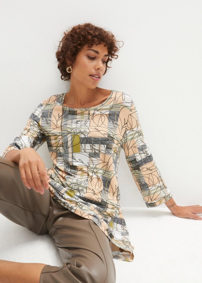 Zipfelshirt mit Karomuster