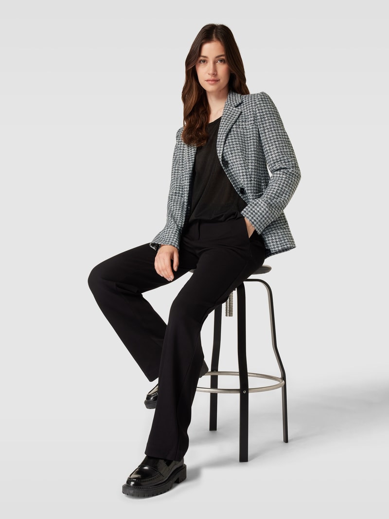 Blazer mit Allover-Muster in hellgrau meliert