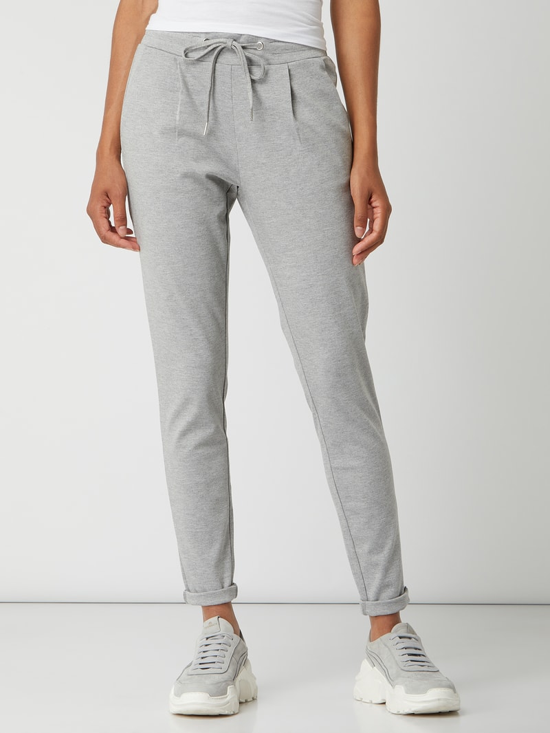 Sweatpants mit Tunnelzug Modell 'KATE' in hellgrau meliert