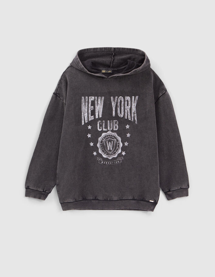 Sweat gris message typo et clous fille