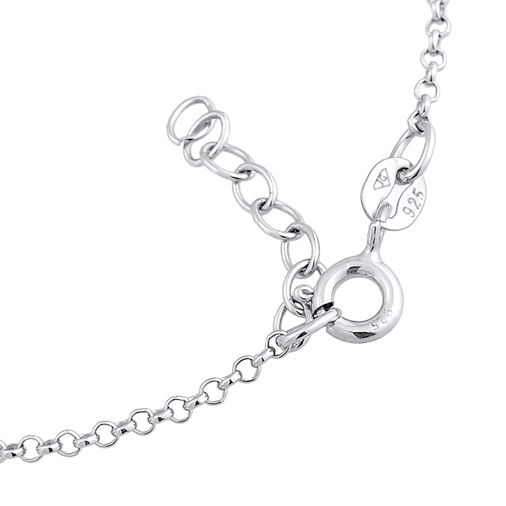 Elli Elli Bracelet Enfants pendentif Rond Vintage avec perles de coquillage en argent  Bracelet