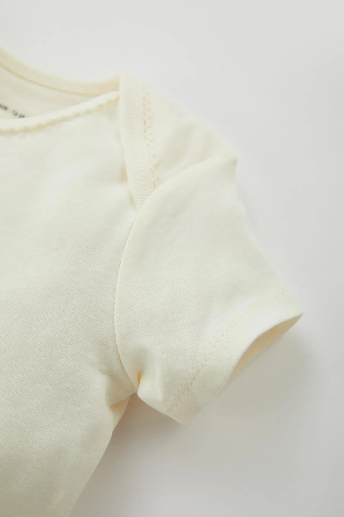 DeFacto  Gerippter 2-teiliger Kurzarm-Body mit Druckknöpfen für Neugeborene mit Umschlagkragen für Babys