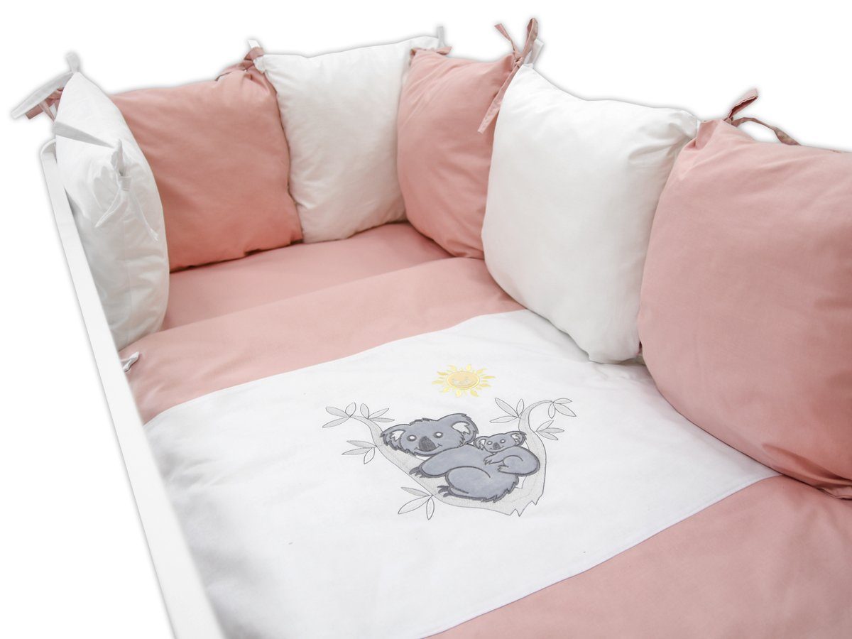 Kinderbettwäsche 8-teilig: Babybettwäsche mit Stickerei 100x135 cm+40x60 cm, Welt der Träume, Made in Europe