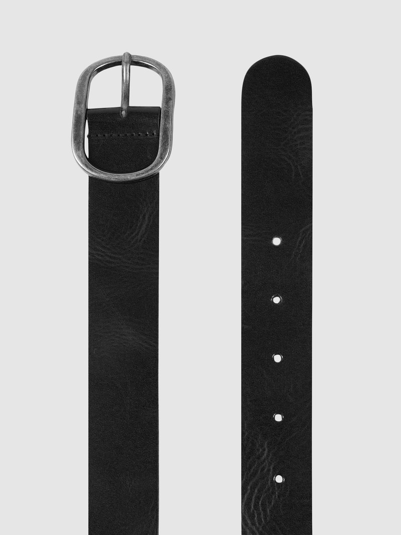 Ledergürtel mit Dornschließe in schwarz