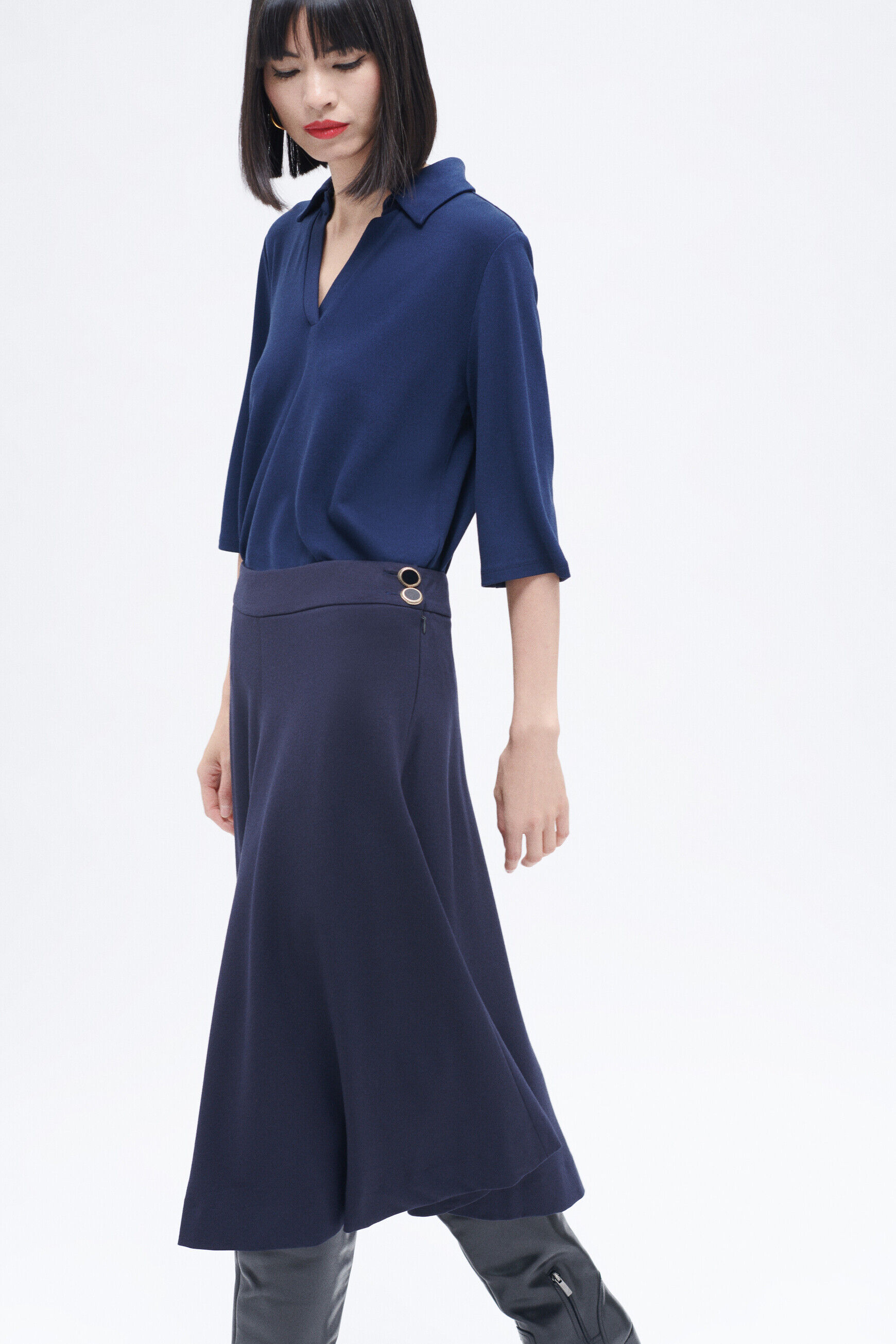 Jupe james bleu marine femme