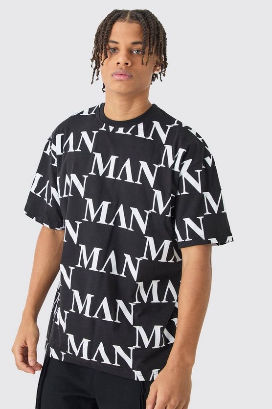 Oversize T-Shirt mit Man Roman Print