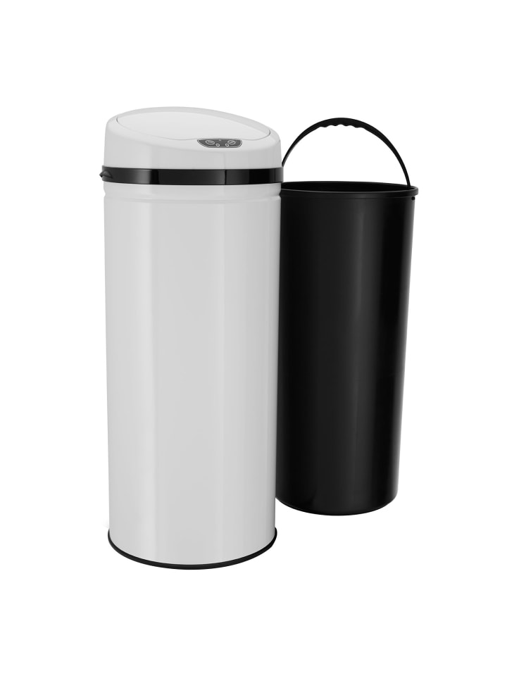Echtwerk Edelstahl Abfalleimer mit Sensor 42 l in Weiß günstig kaufen onesize