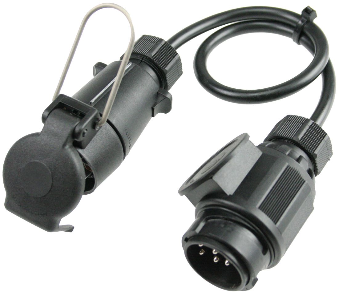 Câble adaptateur de camping Schwabe 60467 IP44, prise véhicule 13 broches vers prise remorque 7 broches, 0,6 m