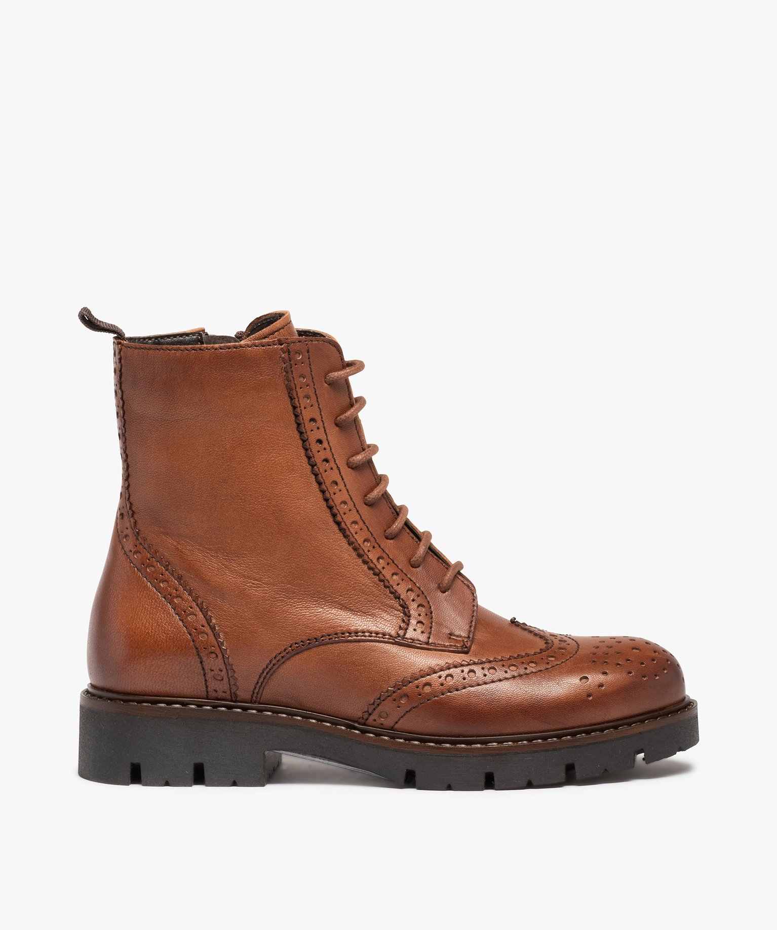Boots fille crantées dessus cuir à bout golf - Tanéo marron | GEMO
