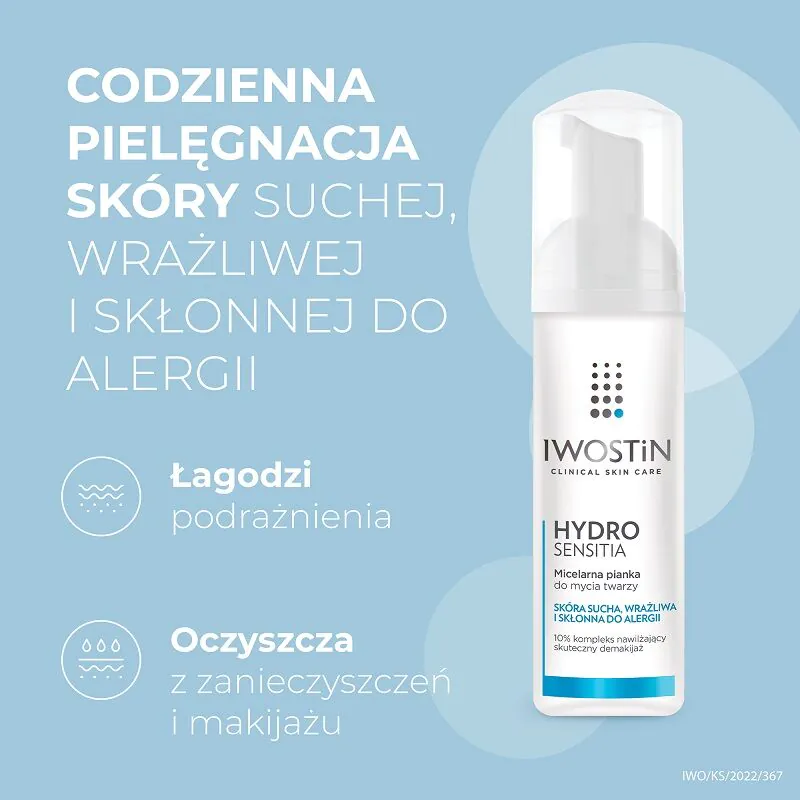 Iwostin Hydro Sensitia veido valymo ir makiažo valymo putos