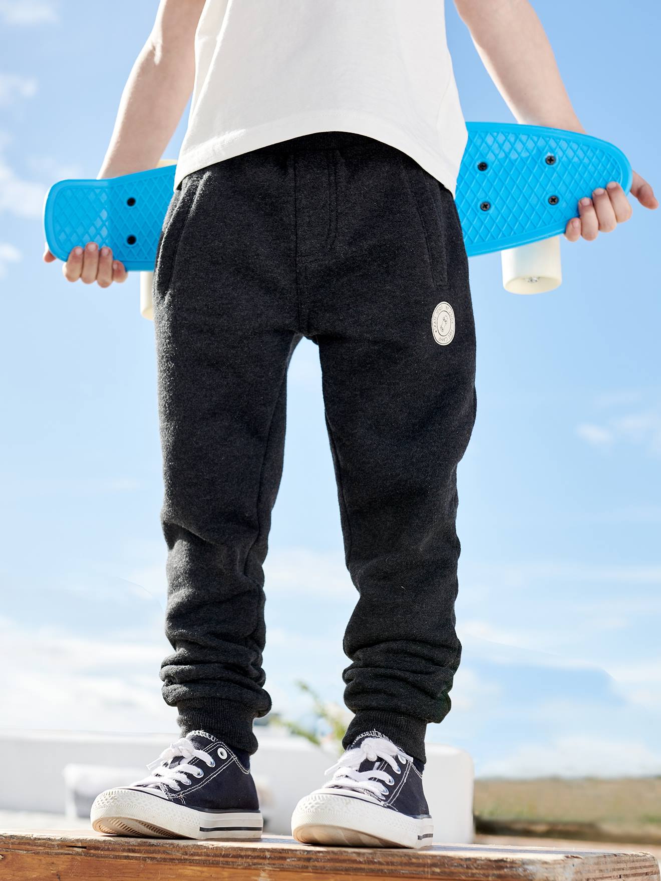 Vertbaudet Jungen Sweathose BASIC Oeko-Tex - weiß meliert