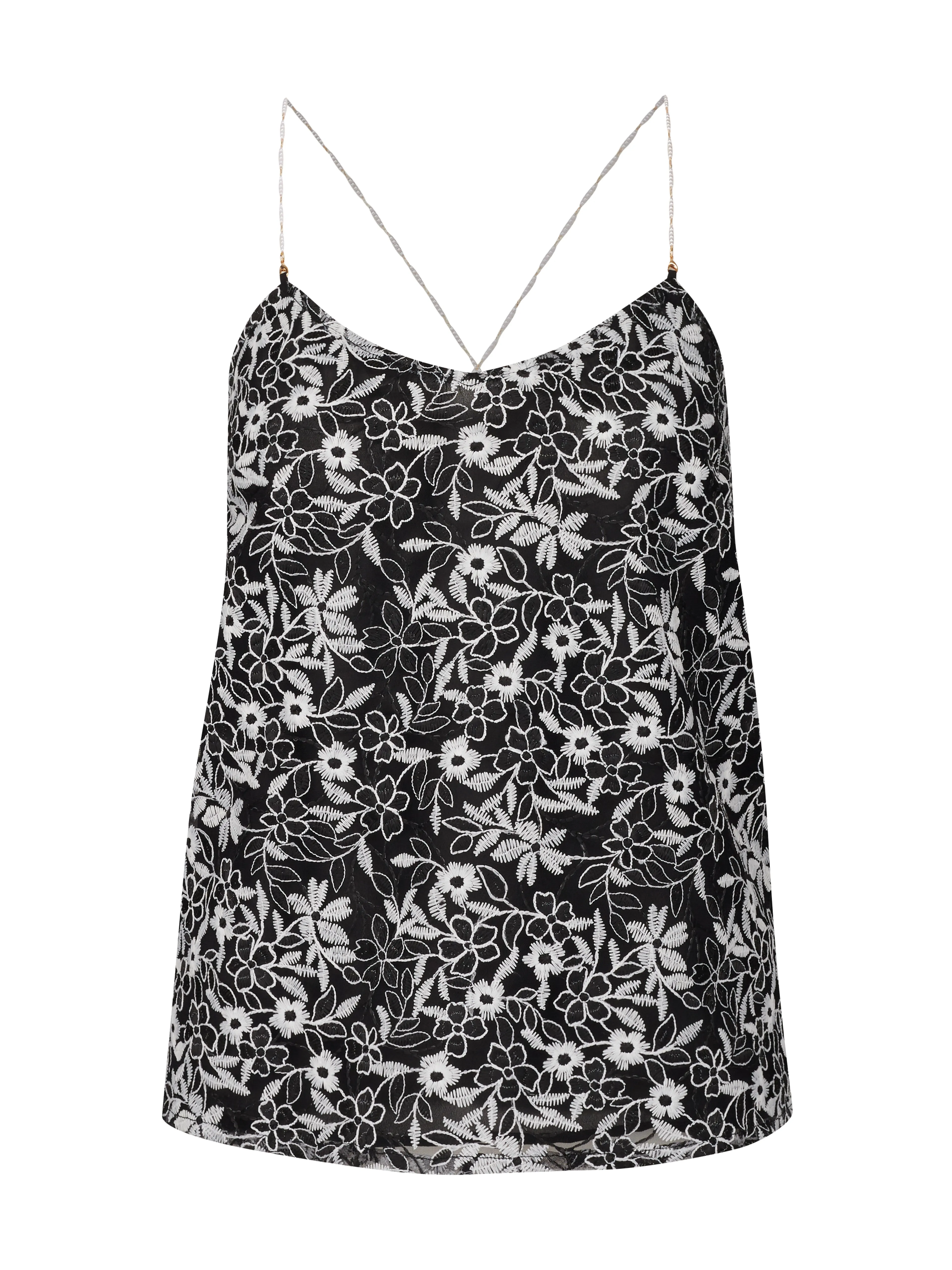 Schwarzes gemustertes Damen-Tank-Top ORSAY