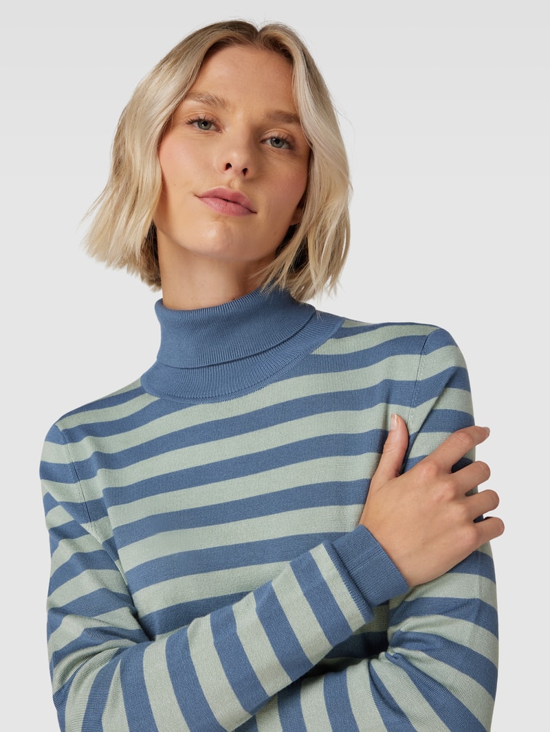 Longsleeve mit Rollkragen in rauchblau