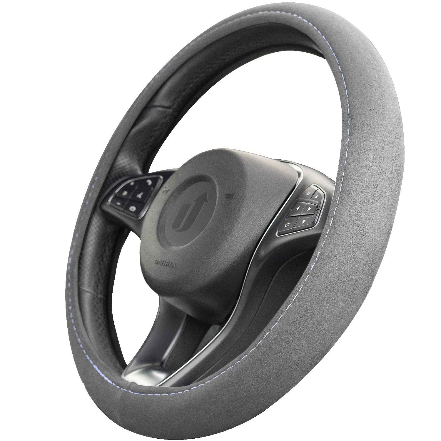 Upgrade4cars Lenkradbezug Alcantara Optik, Ø 37,00 - 39,00 cm, Sportlich-Elegante Wildlederähnliche Struktur