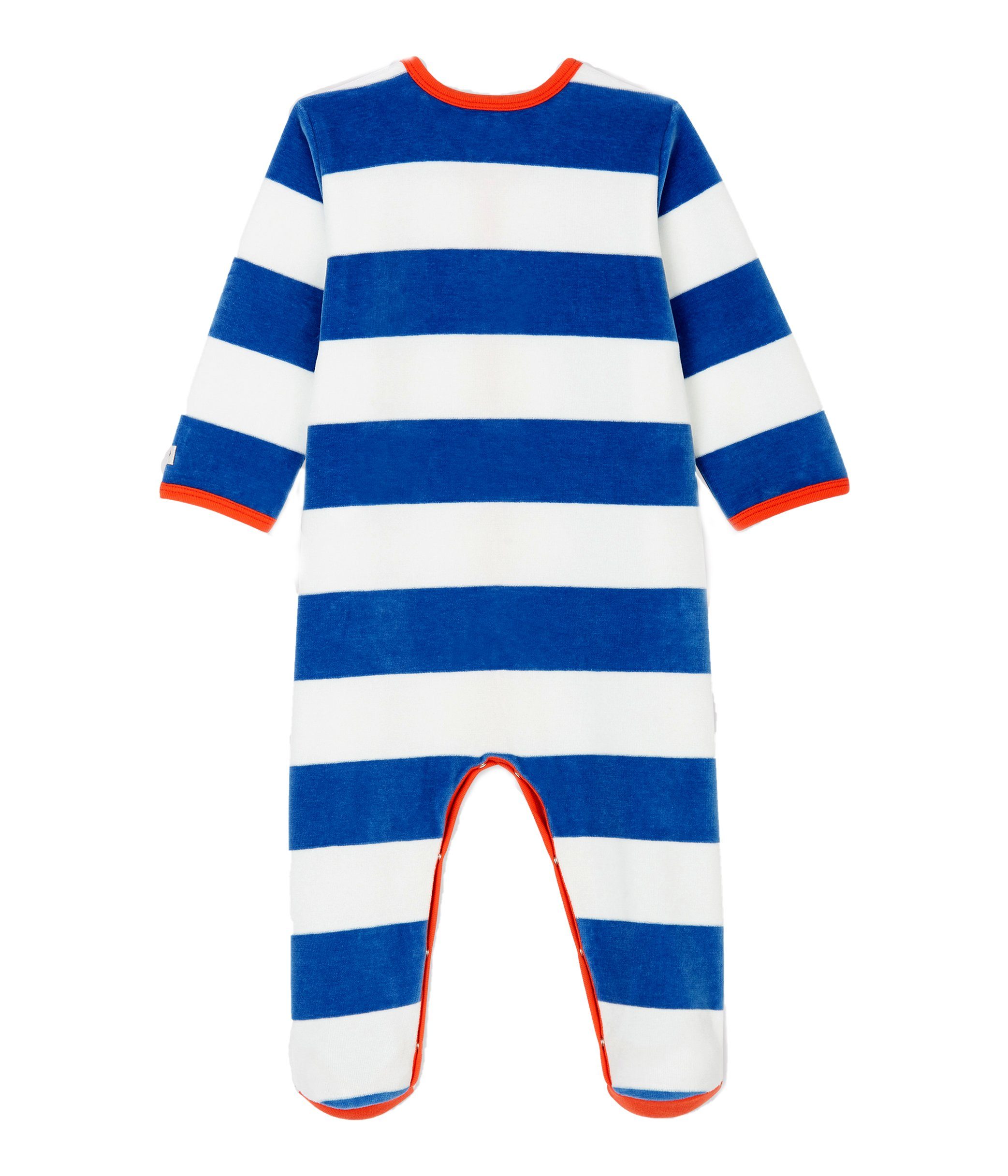 Petit Bateau Strampler PETIT BATEAU Velours Strampler mit Blockstreifen