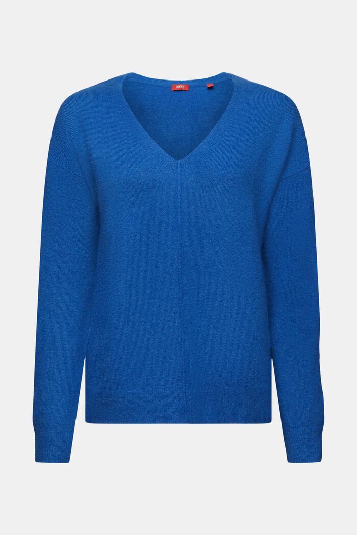 Wollmix-Pullover mit V-Ausschnitt