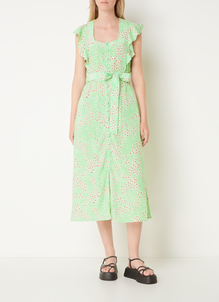 Rochie cămașă Whistles Sophie Daisy cu imprimeu floral și volane.