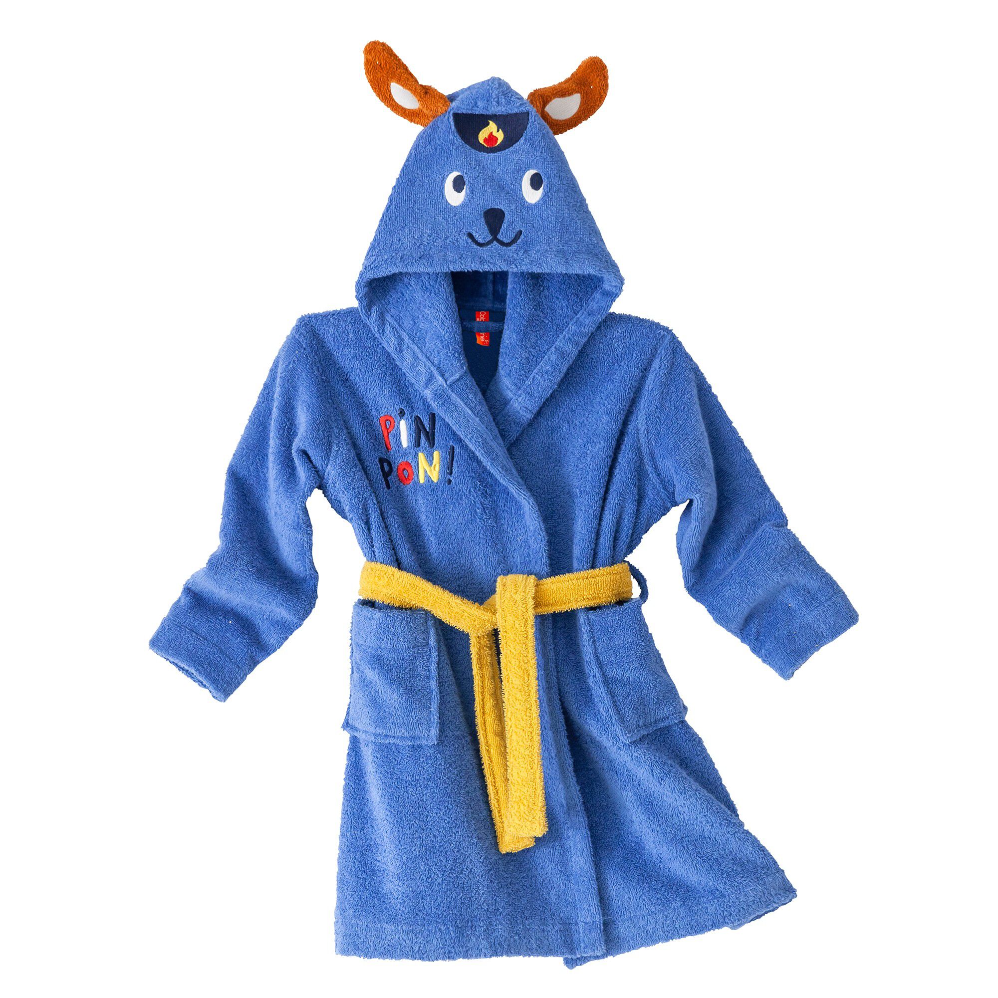 Peignoir de bain enfant Pin-pon à capuche éponge coton