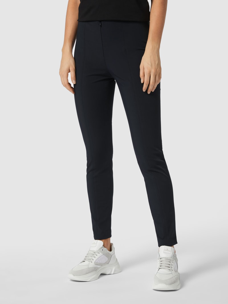 Stretchhose mit Reißverschluss in schwarz