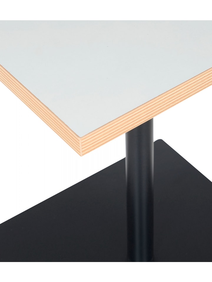 KADIMA DESIGN Quadratischer Esstisch aus Holz und Metall | Minimalistisch in Weiß-Schwarz günstig kaufen onesize