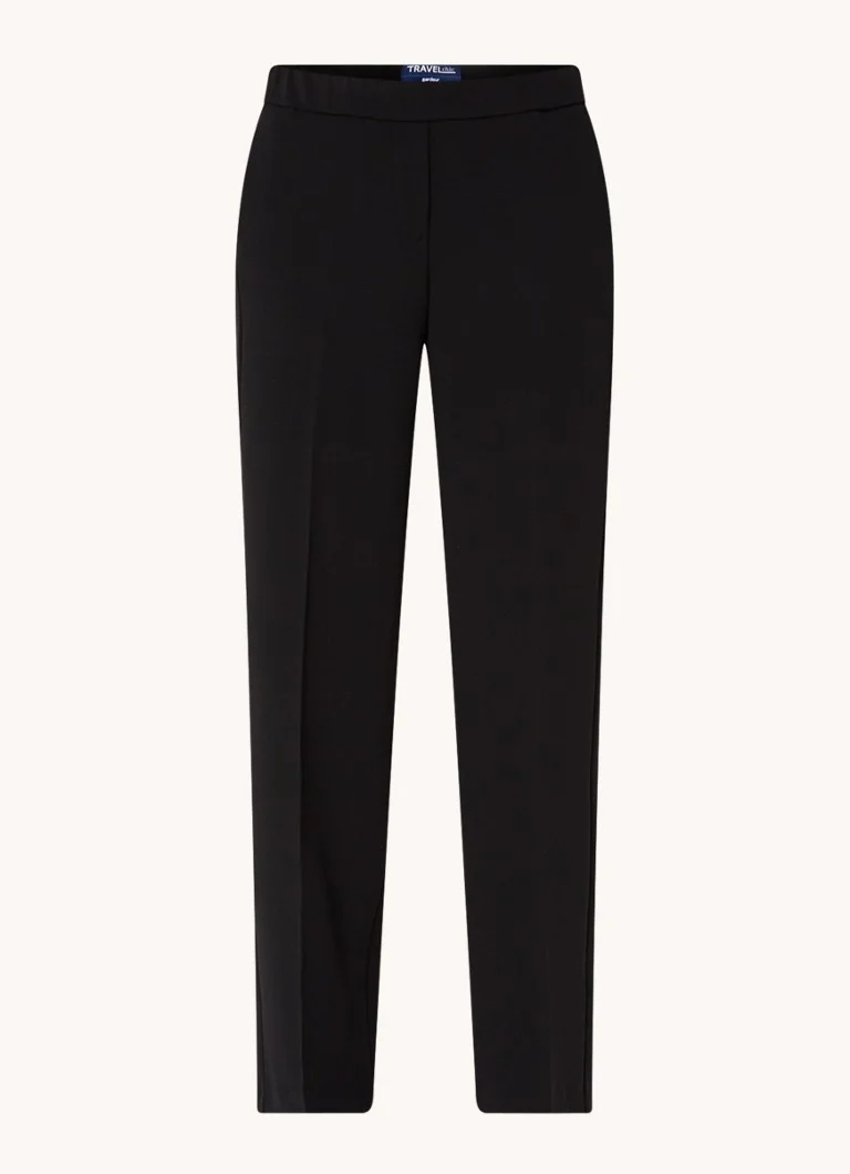 Gardeur Franca mid waist wide fit trousers with press pleat