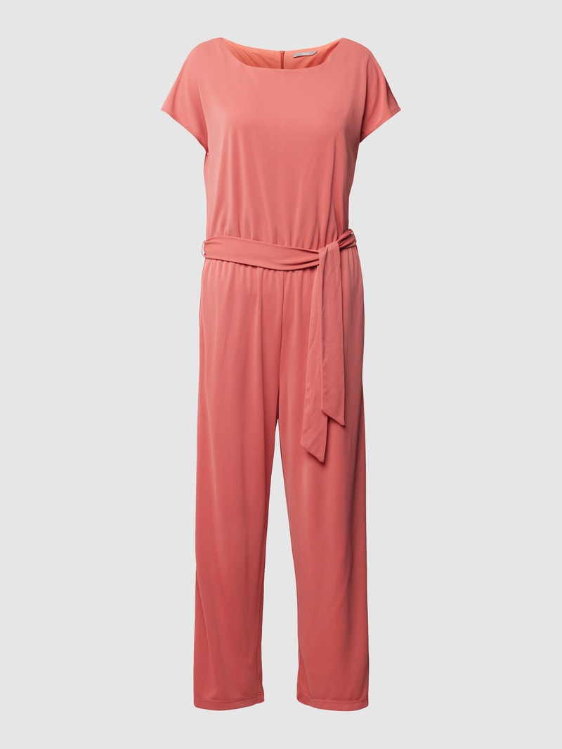 Jumpsuit mit Bindegürtel in hellrot