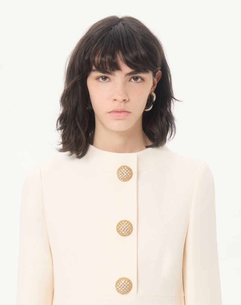Vestido midi de crepe de alta costura