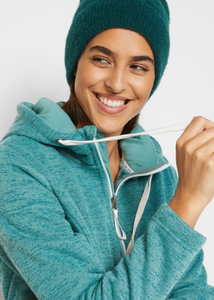 Strickfleecejacke mit Teddyfleece-Futter